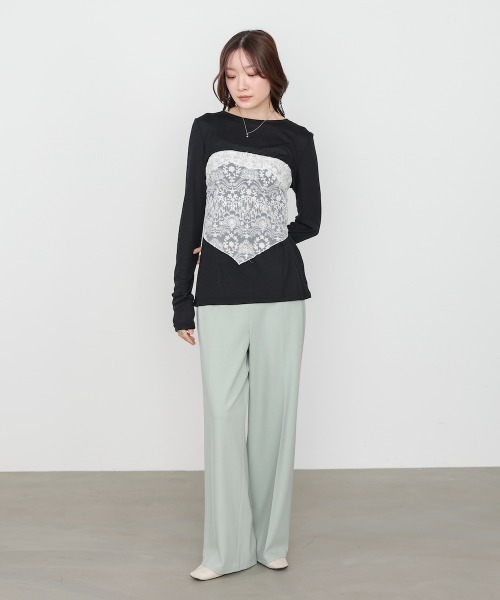 Bou Jeloud(ブージュルード)の「ベーシックセミシアーカットソー(Tシャツ/カットソー・レディース・ブラック/オフホワイト・FREE)」の16枚目の写真