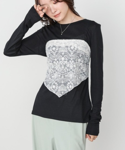Bou Jeloud(ブージュルード)の「ベーシックセミシアーカットソー(Tシャツ/カットソー・レディース・ブラック/オフホワイト・FREE)」の15枚目の写真