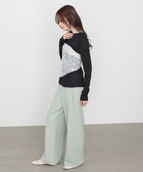 Bou Jeloud(ブージュルード)の「ベーシックセミシアーカットソー(Tシャツ/カットソー・レディース・ブラック/オフホワイト・FREE)」の13枚目の写真