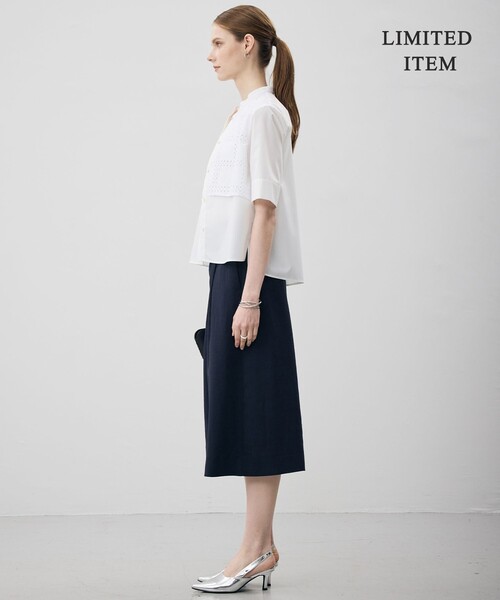 ICB(アイシービー)の「レースコンビクロップドシャツ(シャツ/ブラウス・レディース・ブラック系/アイボリー系・0/6/4/2)」の5枚目の写真