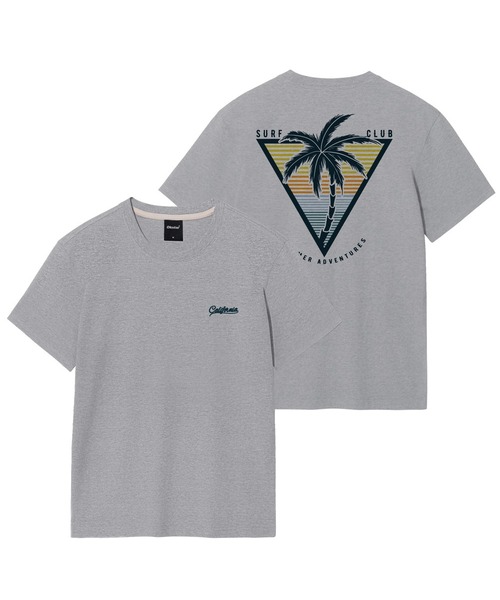 OKSTAR（オクスター）の「カリフォルニアヤシの木の半袖（Tシャツ/カットソー・レディース・ホワイト/グレー/クリーム/ライトグレー/ライトベージュ・SMALL/MEDIUM/LARGE/X-LARGE/2XL/3XL/4XL）」の3枚目の写真