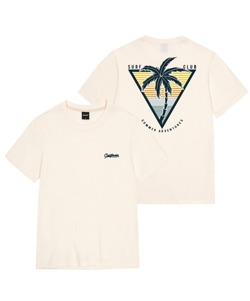 OKSTAR（オクスター）の「カリフォルニアヤシの木の半袖（Tシャツ/カットソー・レディース・ホワイト/グレー/クリーム/ライトグレー/ライトベージュ・SMALL/MEDIUM/LARGE/X-LARGE/2XL/3XL/4XL）」の4枚目の写真