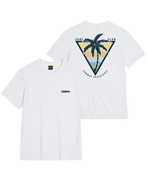 OKSTAR（オクスター）の「カリフォルニアヤシの木の半袖（Tシャツ/カットソー・レディース・ホワイト/グレー/クリーム/ライトグレー/ライトベージュ・SMALL/MEDIUM/LARGE/X-LARGE/2XL/3XL/4XL）」の7枚目の写真