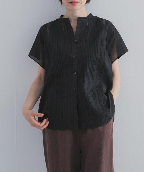 URBAN RESEARCH DOORS（アーバンリサーチドアーズ）の「コットンレース切替ブラウス（シャツ/ブラウス・レディース・ブラック/オフホワイト/グレー系その他・FREE）」の2枚目の写真