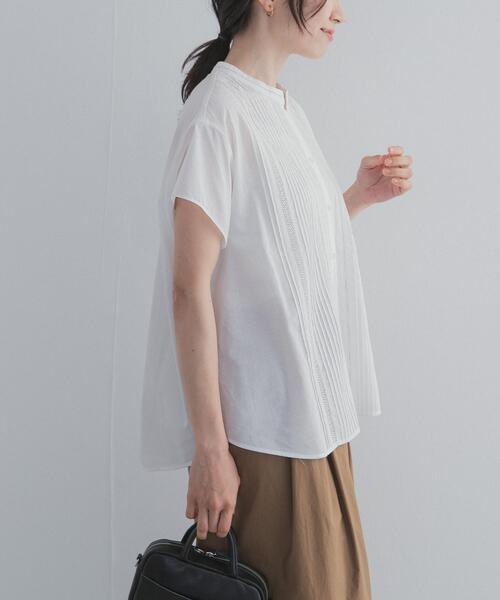 URBAN RESEARCH DOORS（アーバンリサーチドアーズ）の「コットンレース切替ブラウス（シャツ/ブラウス・レディース・ブラック/オフホワイト/グレー系その他・FREE）」の4枚目の写真
