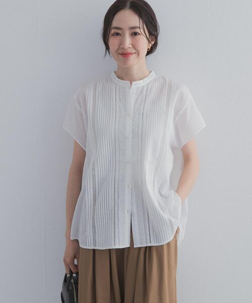 URBAN RESEARCH DOORS（アーバンリサーチドアーズ）の「コットンレース切替ブラウス（シャツ/ブラウス・レディース・ブラック/オフホワイト/グレー系その他・FREE）」の5枚目の写真