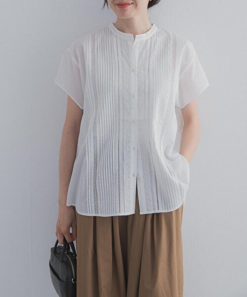 URBAN RESEARCH DOORS（アーバンリサーチドアーズ）の「コットンレース切替ブラウス（シャツ/ブラウス・レディース・ブラック/オフホワイト/グレー系その他・FREE）」の6枚目の写真