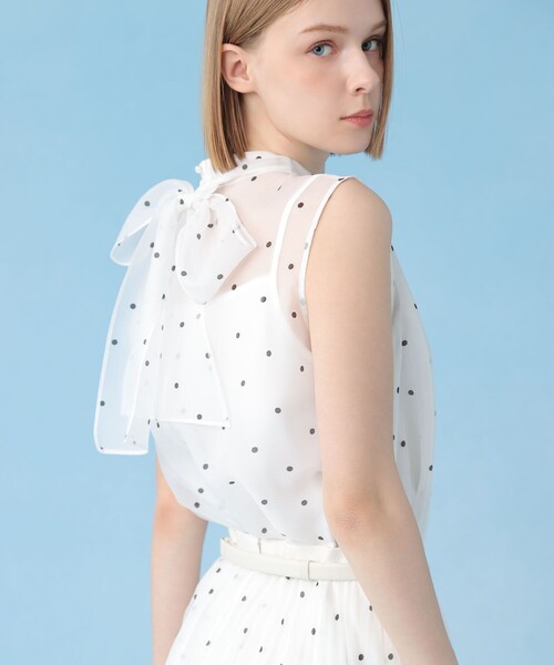 22SS♡ANAYI アナイ ドットプリントラッフルブラウス 36 フリル ANAYI｜アナイのシャツ/ブラウス（ドット柄）通販 - ZOZOTOWN