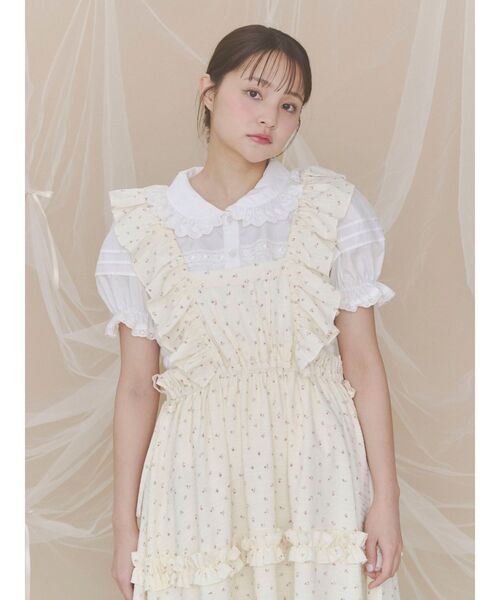 merry jenny（メリージェニー）の「おめかしエプロンワンピース（ワンピース・レディース・ネイビー/オフホワイト/その他1・FREE）」の4枚目の写真