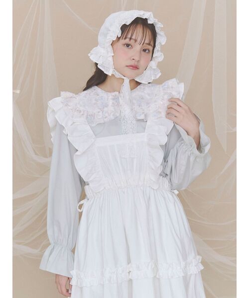 merry jenny（メリージェニー）の「おめかしエプロンワンピース（ワンピース・レディース・ネイビー/オフホワイト/その他1・FREE）」の7枚目の写真