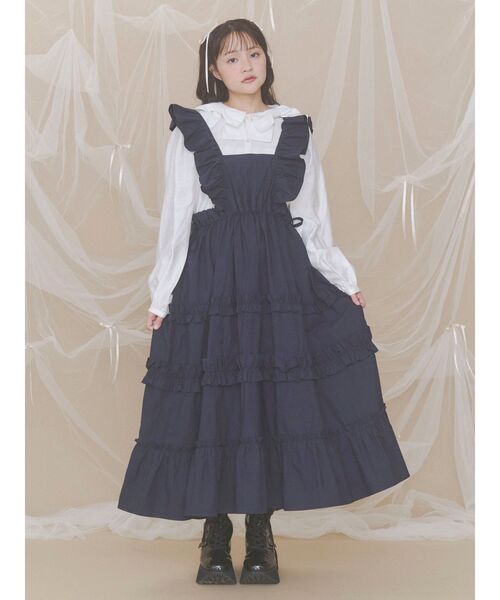 merry jenny（メリージェニー）の「おめかしエプロンワンピース（ワンピース・レディース・ネイビー/オフホワイト/その他1・FREE）」の8枚目の写真