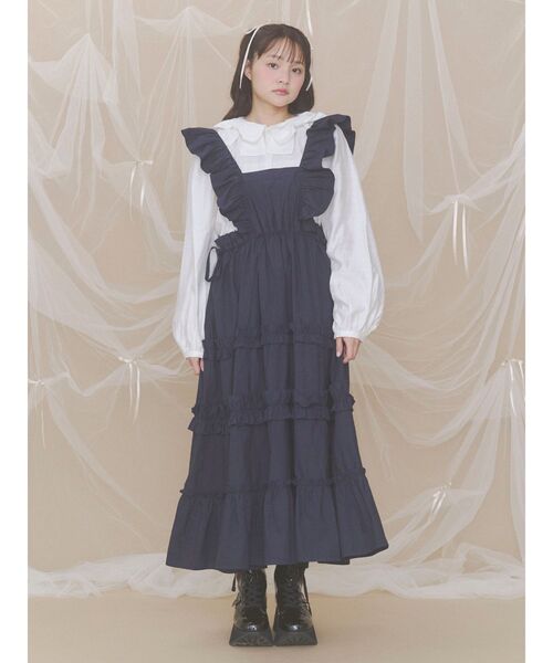 merry jenny（メリージェニー）の「おめかしエプロンワンピース（ワンピース・レディース・ネイビー/オフホワイト/その他1・FREE）」の9枚目の写真