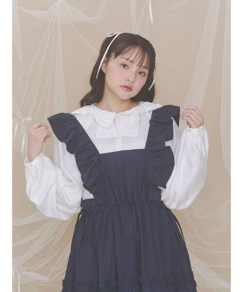merry jenny（メリージェニー）の「おめかしエプロンワンピース（ワンピース・レディース・ネイビー/オフホワイト/その他1・FREE）」の10枚目の写真