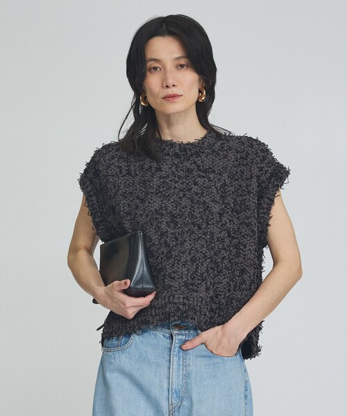 qualite(カリテ)の「チュール フェザー ニット(ニット/セーター・レディース・チャコールグレー/アイボリー・フリー)」の17枚目の写真