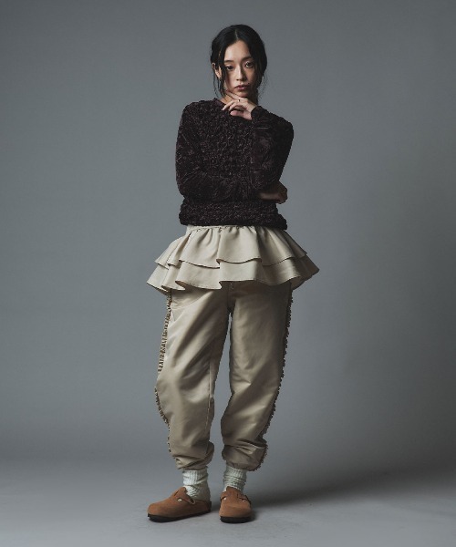 W:Huku(フーク)の「【W:Huku / ナイロンオックス】ペプラム ビスチェ / Nylon Oxford Peplum Bustier(ベスト・レディース・ライトベージュ・FREE)」の21枚目の写真