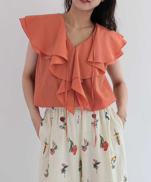 Cotton Raffl Blouse — хлопковая блуза с рюшами
