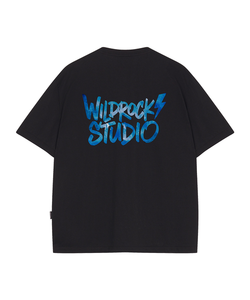 WILDROCK(ワイルドロック)の「ウォーターカラーライトニング クールコットンオーバーサイズ半袖Tシャツ(Tシャツ/カットソー・メンズ・ブルー/チャコール/イエロー/ピンク/スカイブルー/ホワイト/ブラック・LARGE/MEDIUM/SMALL)」の1枚目の写真