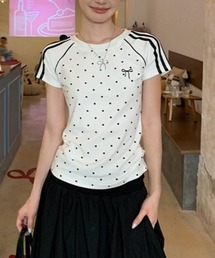 polka dot line T-shirt