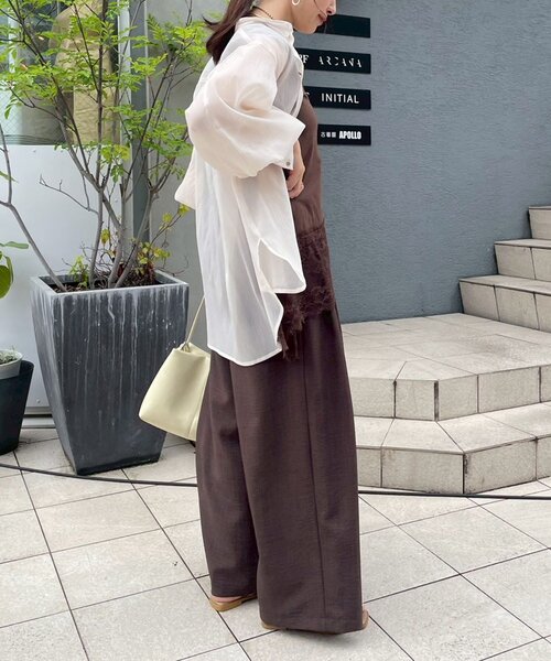 Remind me and forever（リマインドミーアンドフォーエバー）の「【@_misato____】上品シアーWボタンブラウス（シャツ/ブラウス・レディース・ダークブラウン/アイボリー/モカ/ブルー/ブラック・FREE）」の9枚目の写真