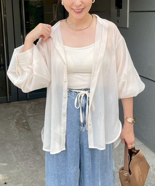 Remind me and forever（リマインドミーアンドフォーエバー）の「【@_misato____】上品シアーWボタンブラウス（シャツ/ブラウス・レディース・ダークブラウン/アイボリー/モカ/ブルー/ブラック・FREE）」の16枚目の写真