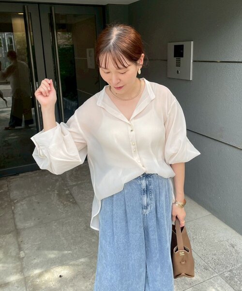 Remind me and forever（リマインドミーアンドフォーエバー）の「【@_misato____】上品シアーWボタンブラウス（シャツ/ブラウス・レディース・ダークブラウン/アイボリー/モカ/ブルー/ブラック・FREE）」の20枚目の写真