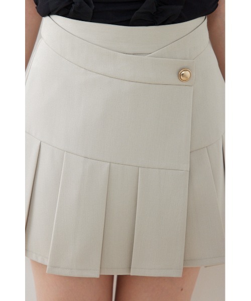 rienda（リエンダ）の「ラップベルトミニスコートショートパンツ　夏服（スカート・レディース・ライトブラック/ライトピンク/ベージュ・MEDIUM/SMALL/X-SMALL）」の12枚目の写真