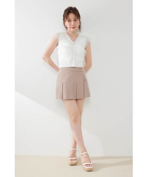rienda（リエンダ）の「ラップベルトミニスコートショートパンツ　夏服（スカート・レディース・ライトブラック/ライトピンク/ベージュ・MEDIUM/SMALL/X-SMALL）」の15枚目の写真