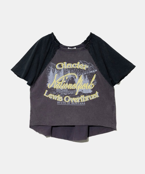 CUBE SUGAR(キューブシュガー)の「CUBE SUGAR/キューブシュガー 21/-天竺パウダー加工ベルスリーブPO(Tシャツ/カットソー・レディース・チャコールグレー/ピンク・FREE)」の2枚目の写真