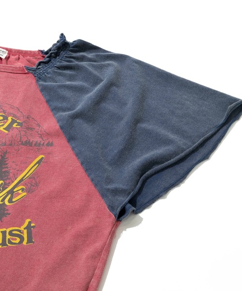 CUBE SUGAR(キューブシュガー)の「CUBE SUGAR/キューブシュガー 21/-天竺パウダー加工ベルスリーブPO(Tシャツ/カットソー・レディース・チャコールグレー/ピンク・FREE)」の7枚目の写真