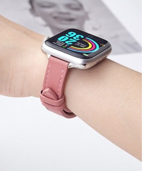 Fun & Daily(ファンアンドデイリー)の「F&D : PUナロー・Apple Watch Band(デジタル腕時計・レディース・ブラウン/ピンク/ブラック・44/40)」の3枚目の写真