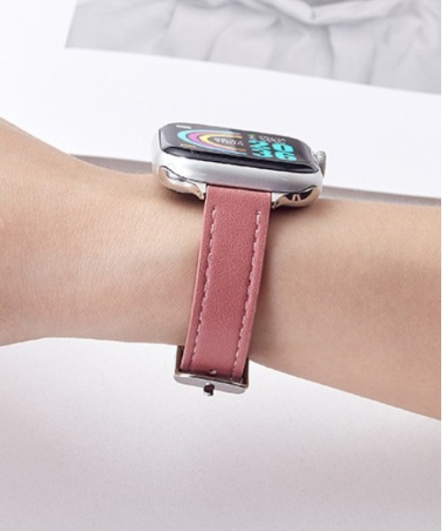 Fun & Daily(ファンアンドデイリー)の「F&D : PUナロー・Apple Watch Band(デジタル腕時計・レディース・ブラウン/ピンク/ブラック・44/40)」の7枚目の写真