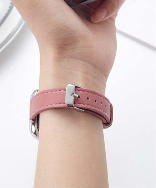 Fun & Daily(ファンアンドデイリー)の「F&D : PUナロー・Apple Watch Band(デジタル腕時計・レディース・ブラウン/ピンク/ブラック・44/40)」の8枚目の写真