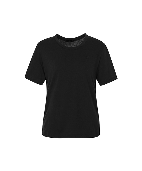 SOUP(スープ)の「ベーシックラウンドネックスリムフィットTシャツ(SA3STF1)(Tシャツ/カットソー・レディース・ブラック・55)」の1枚目の写真