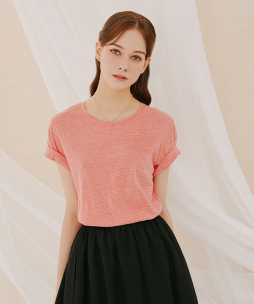 SOUP(スープ)の「ベーシックラウンドネックスリムフィットTシャツ(SA3STF1)(Tシャツ/カットソー・レディース・ブラック・55)」の3枚目の写真