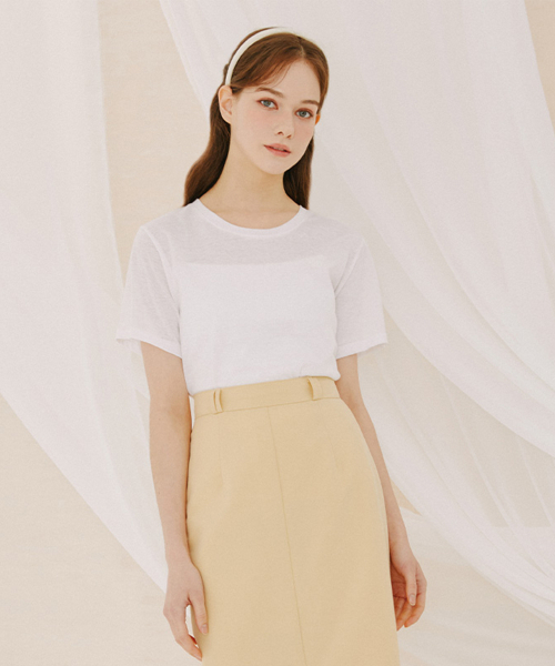 SOUP(スープ)の「ベーシックラウンドネックスリムフィットTシャツ(SA3STF1)(Tシャツ/カットソー・レディース・ブラック・55)」の2枚目の写真