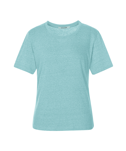 SOUP(スープ)の「ベーシックラウンドネックスリムフィットTシャツ(SA3STF1)(Tシャツ/カットソー・レディース・ブラック・55)」の6枚目の写真