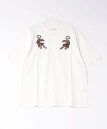 ★ATELANE★シルケット天竺トラ、フラワー、刺繍S/S Tee