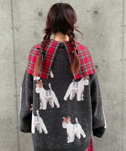 Candy Stripper(キャンディストリッパー)の「DOG RIBBON KNIT カーディガン(カーディガン/ボレロ・レディース・レッド/アイボリー/チャコール・FREE)」の18枚目の写真