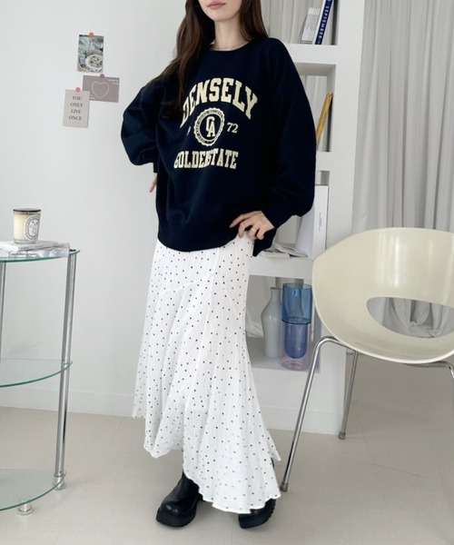 Ada.（エイダ）の「カレッジ フロッキー ロゴ ビッグ スウェット プルオーバー（Tシャツ/カットソー・レディース・ネイビー/杢グレー/ワインレッド・FREE）」の16枚目の写真