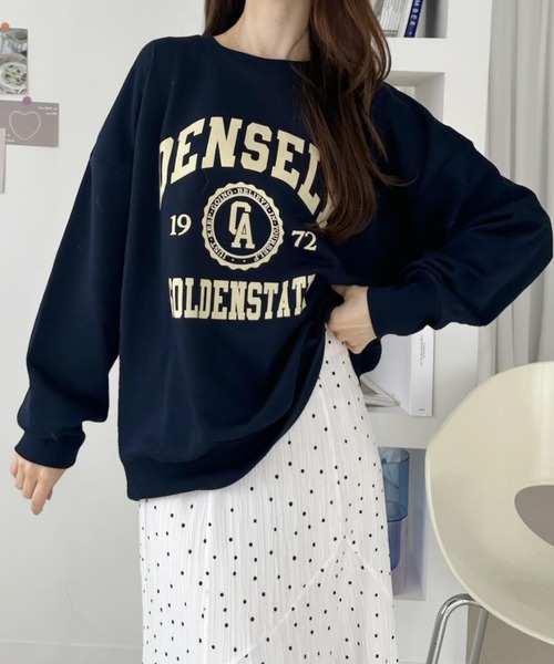 Ada.（エイダ）の「カレッジ フロッキー ロゴ ビッグ スウェット プルオーバー（Tシャツ/カットソー・レディース・ネイビー/杢グレー/ワインレッド・FREE）」の10枚目の写真
