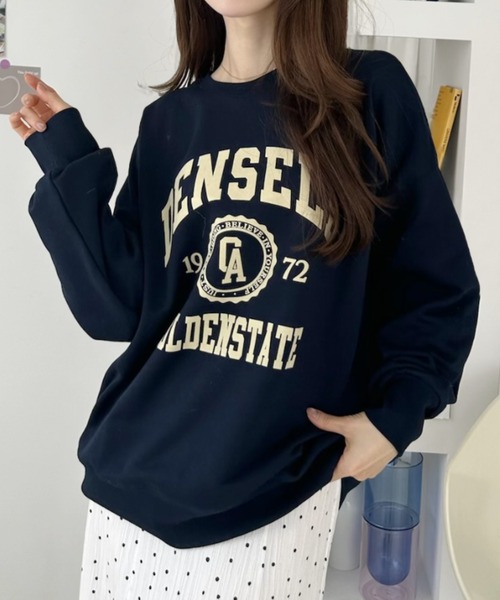 Ada.（エイダ）の「カレッジ フロッキー ロゴ ビッグ スウェット プルオーバー（Tシャツ/カットソー・レディース・ネイビー/杢グレー/ワインレッド・FREE）」の11枚目の写真