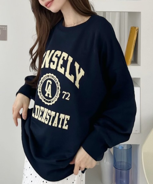 Ada.（エイダ）の「カレッジ フロッキー ロゴ ビッグ スウェット プルオーバー（Tシャツ/カットソー・レディース・ネイビー/杢グレー/ワインレッド・FREE）」の13枚目の写真