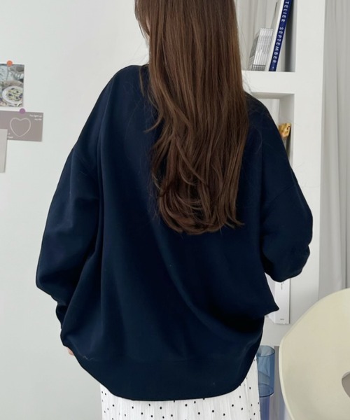 Ada.（エイダ）の「カレッジ フロッキー ロゴ ビッグ スウェット プルオーバー（Tシャツ/カットソー・レディース・ネイビー/杢グレー/ワインレッド・FREE）」の14枚目の写真