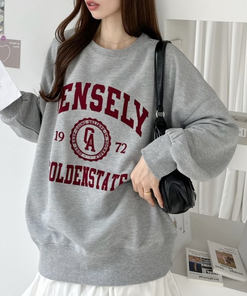 Ada.（エイダ）の「カレッジ フロッキー ロゴ ビッグ スウェット プルオーバー（Tシャツ/カットソー・レディース・ネイビー/杢グレー/ワインレッド・FREE）」の17枚目の写真