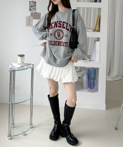 Ada.（エイダ）の「カレッジ フロッキー ロゴ ビッグ スウェット プルオーバー（Tシャツ/カットソー・レディース・ネイビー/杢グレー/ワインレッド・FREE）」の21枚目の写真