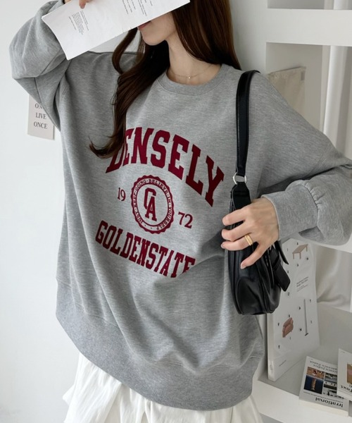 Ada.（エイダ）の「カレッジ フロッキー ロゴ ビッグ スウェット プルオーバー（Tシャツ/カットソー・レディース・ネイビー/杢グレー/ワインレッド・FREE）」の22枚目の写真