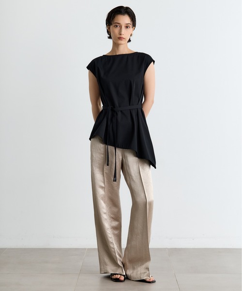 CINOH(チノ)の「【CINOH/チノ】別注 RELAX PANTS/アセテートサテンイージーパンツ(その他パンツ・レディース・ブラック/ベージュ・38/36)」の12枚目の写真