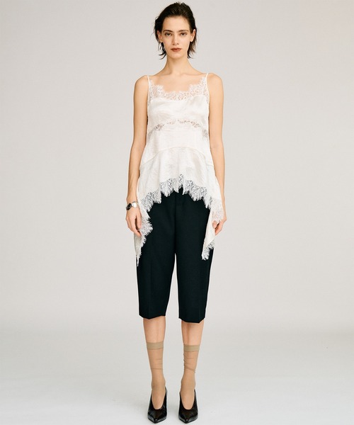 PRANK PROJECT（プランクプロジェクト）の「【2026Autumn Pre-Order】フォールヘムランジェリーキャミ / Fall Hem Lingerie Camisole（キャミソール・レディース・ブラック/ホワイト・FREE）」の6枚目の写真