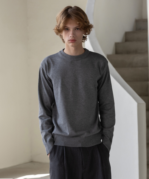 DECOROSO（デコローゾ）の「モードヘラシラウンドニット[チャコール]（ニット/セーター・メンズ・その他・LARGE/X-LARGE）」の2枚目の写真