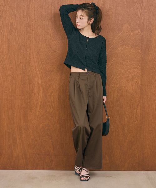 coca(coca)(コカ)の「【西山茉希様着用】ワイドタックチノパンツ(その他パンツ・レディース・ブラウン/ベージュ・L/M)」の11枚目の写真